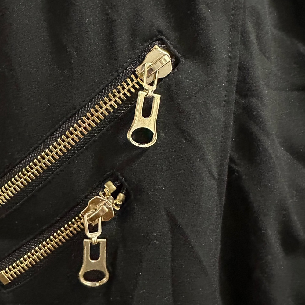 Calvin Klein Black Midi Dress with Gold Zippers - Picture 7 of 7